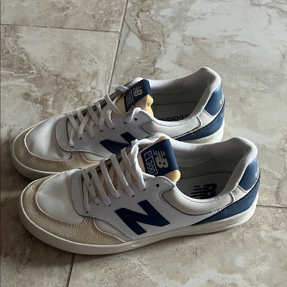 New Balance Women’s White and Navy Sneakers